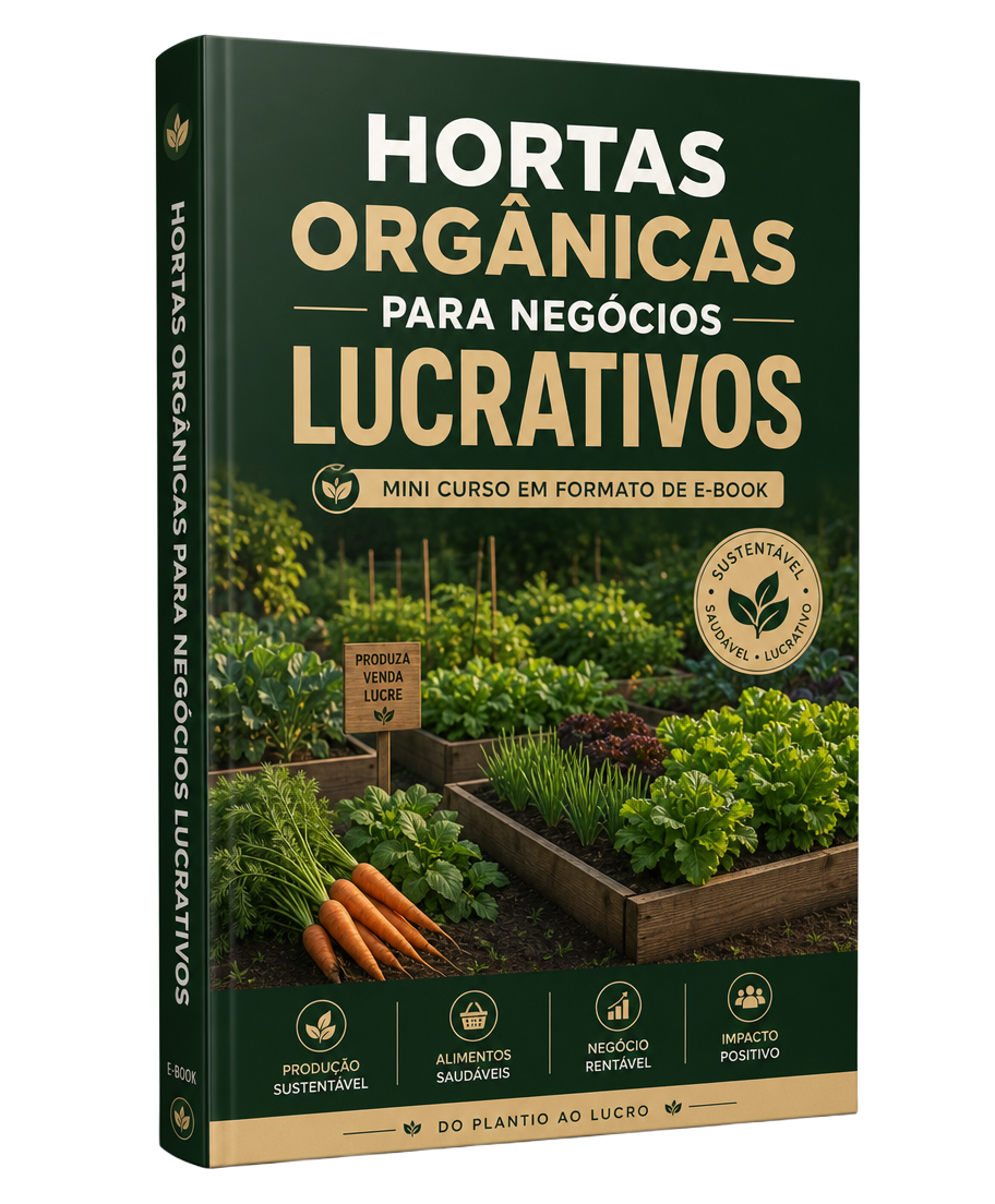 Mockup do Mini Curso — Guia Prático de Hortas Orgânicas para Negócios Lucrativos